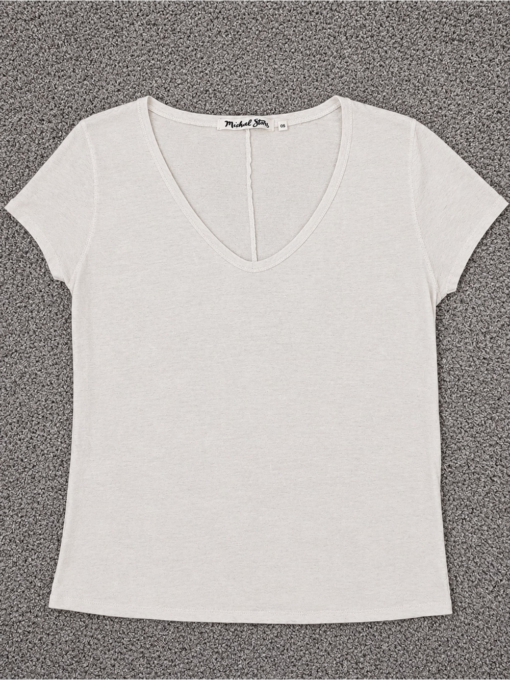 Michael Stars Cream V-Neck Short Sleeve Tee